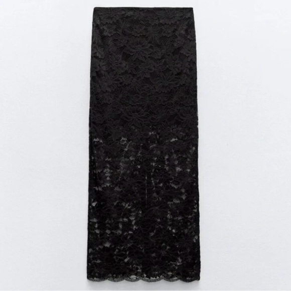 Zara Black Lace Skirt NWT - Picture 1 of 5